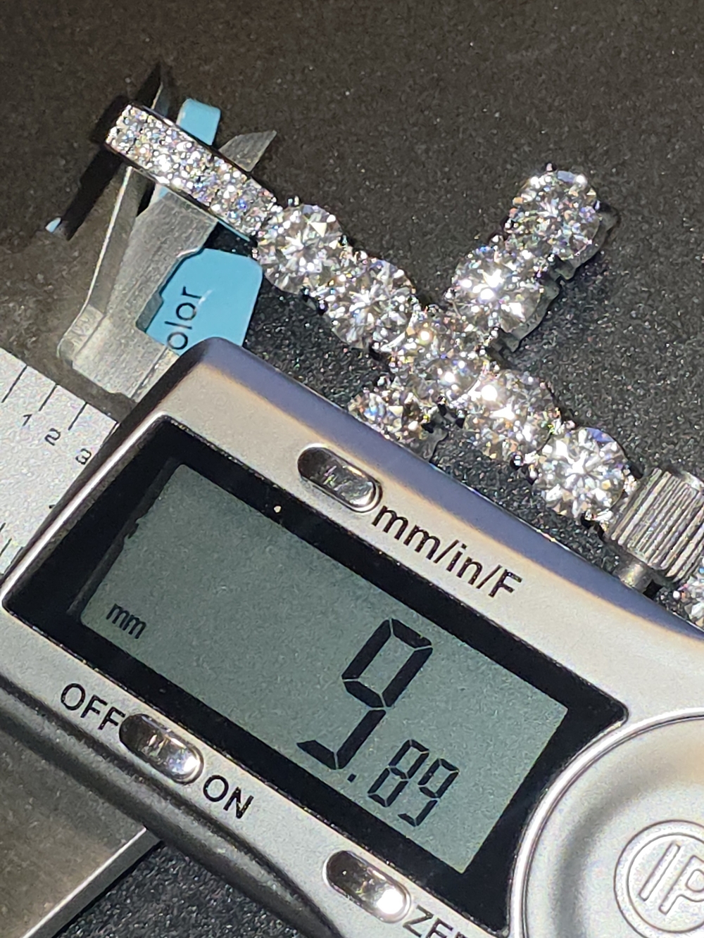 925 Sterling Silver 9.05 CTW VVS D Color Moissanite Tennis Cross Pendant 55mm - Picture 4 of 9
